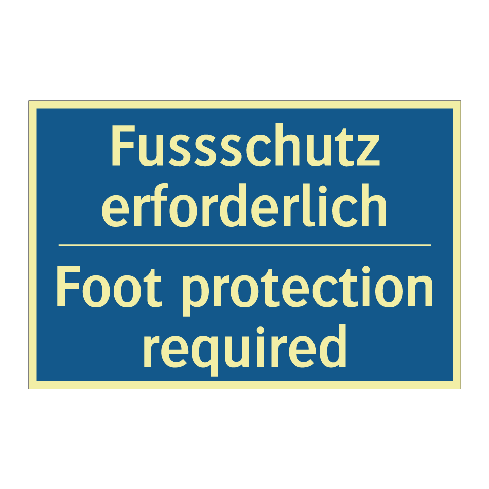 Fussschutz erforderlich - Foot protection required