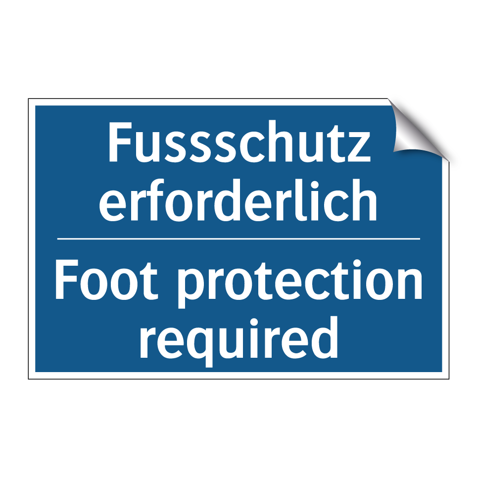 Fussschutz erforderlich - Foot protection required