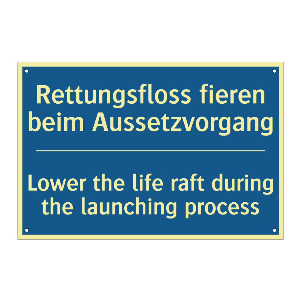 Rettungsfloss fieren beim Aussetzvorgang /.../ - Lower the life raft during the  /.../