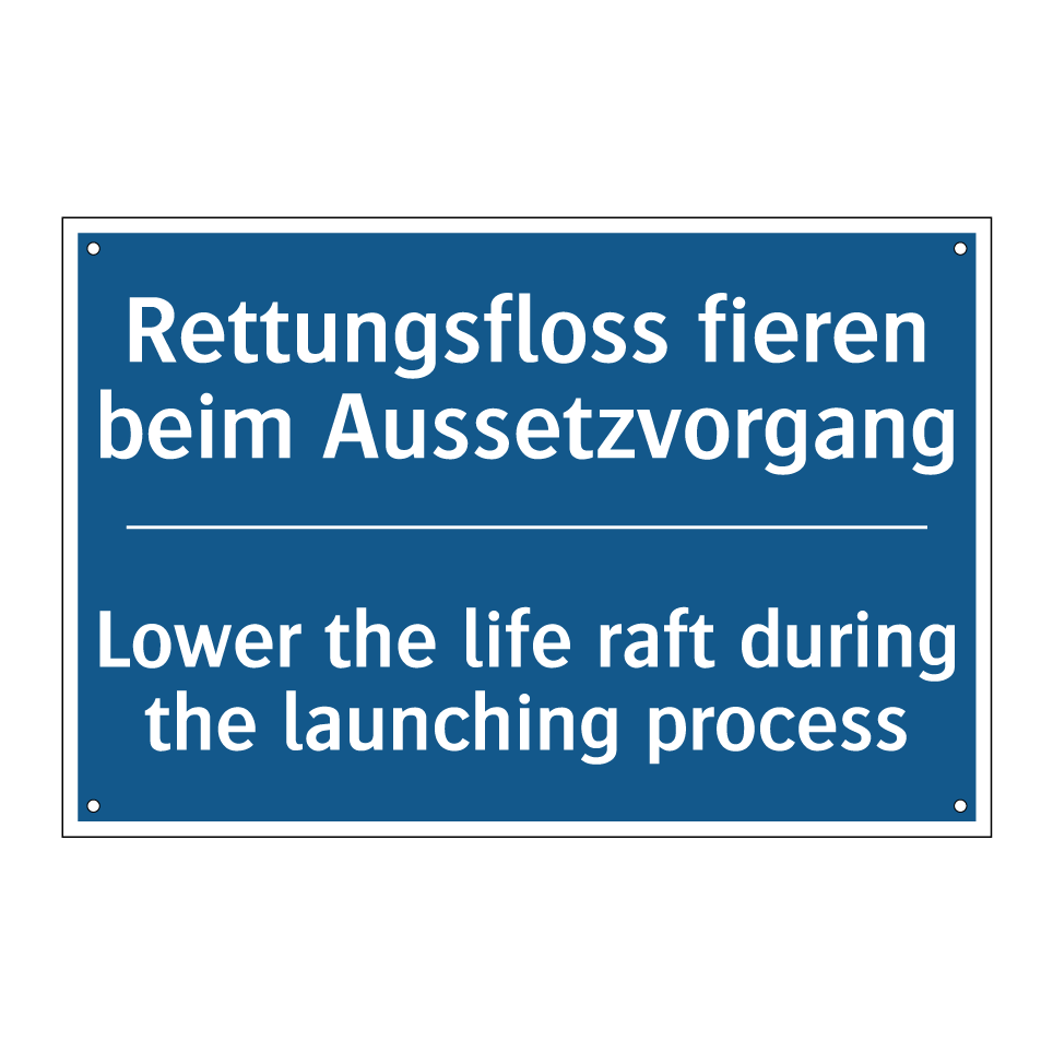 Rettungsfloss fieren beim Aussetzvorgang /.../ - Lower the life raft during the  /.../