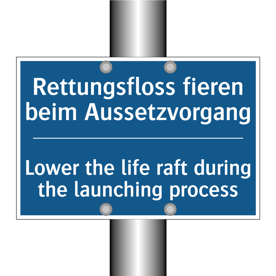 Rettungsfloss fieren beim Aussetzvorgang /.../ - Lower the life raft during the  /.../