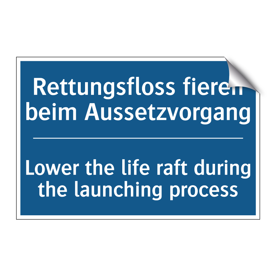 Rettungsfloss fieren beim Aussetzvorgang /.../ - Lower the life raft during the  /.../