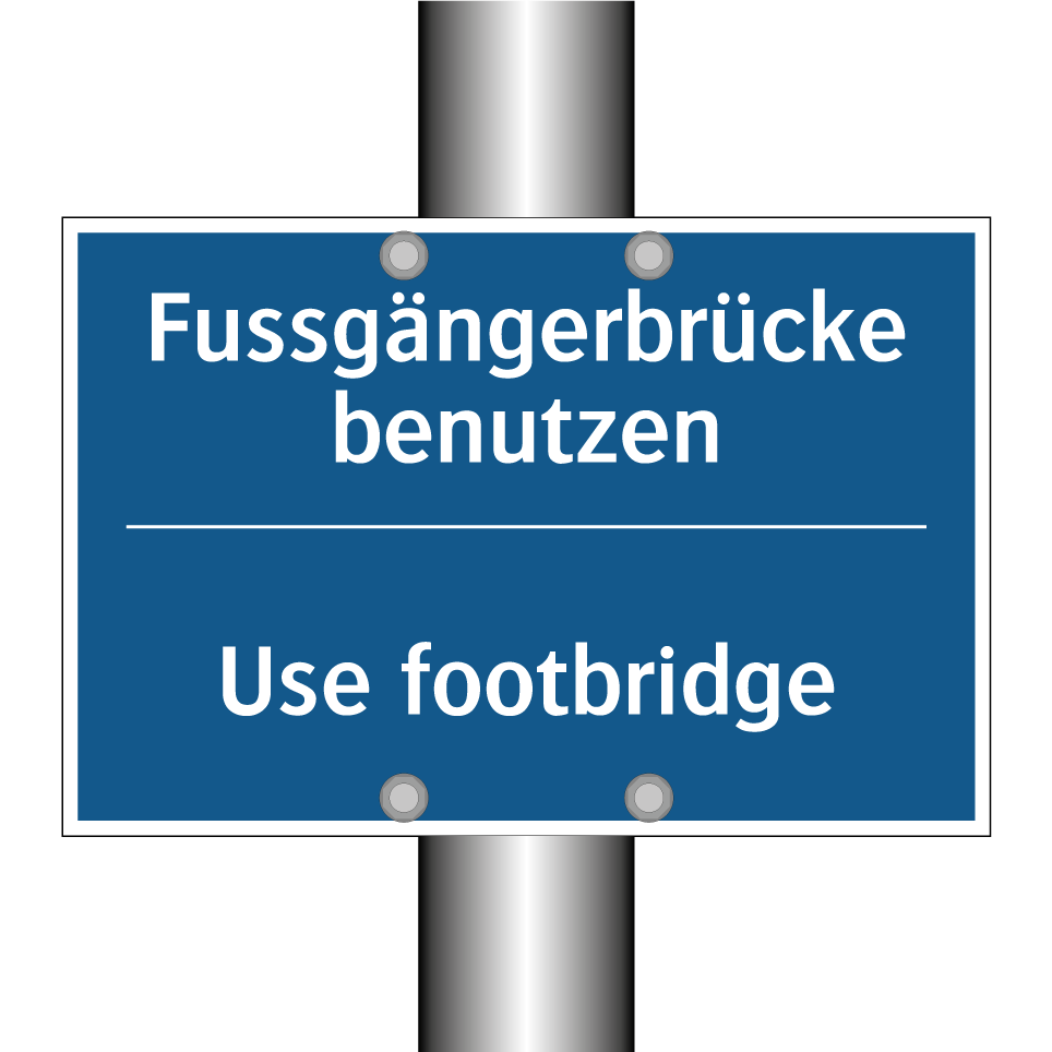 Fussgängerbrücke benutzen - Use footbridge