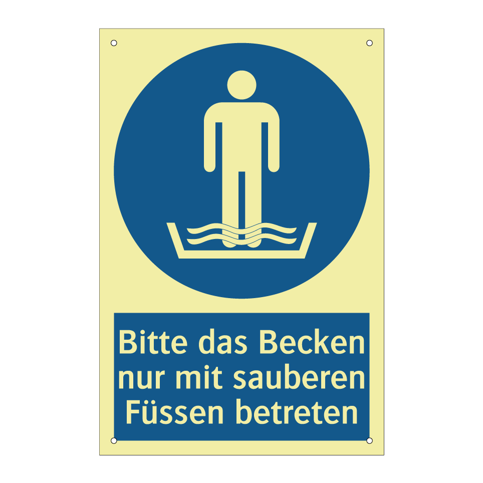 Bitte das Becken nur mit sauberen Füssen betreten