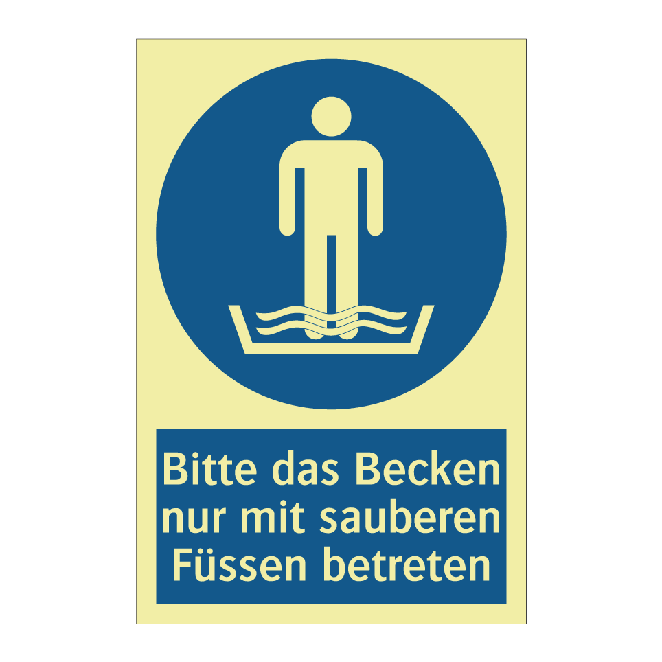 Bitte das Becken nur mit sauberen Füssen betreten