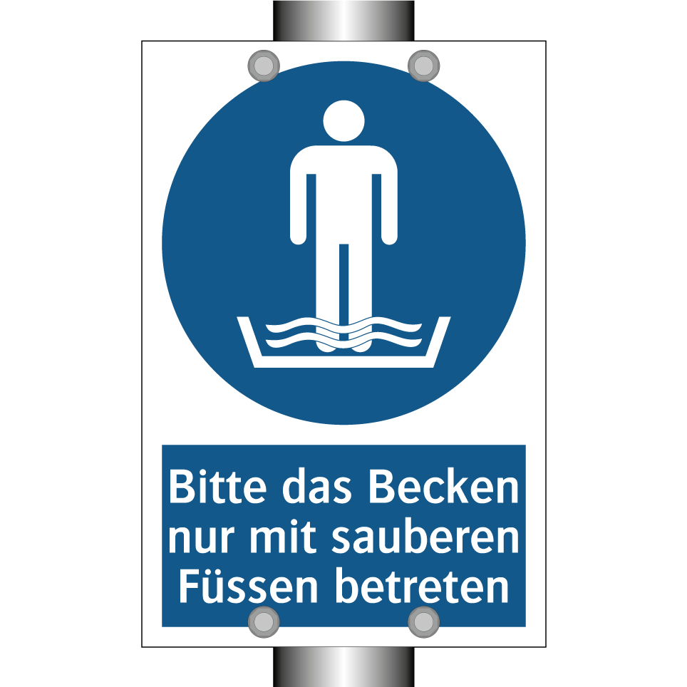 Bitte das Becken nur mit sauberen Füssen betreten
