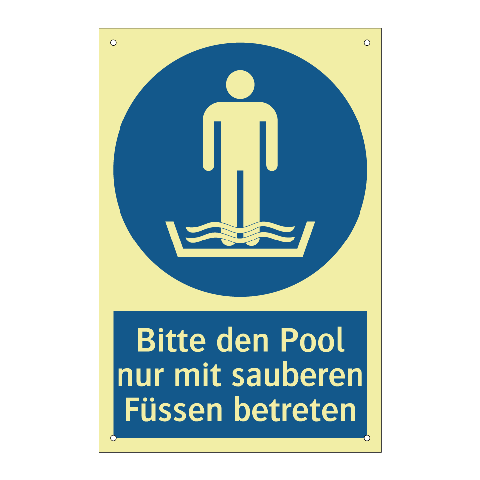 Bitte den Pool nur mit sauberen Füssen betreten