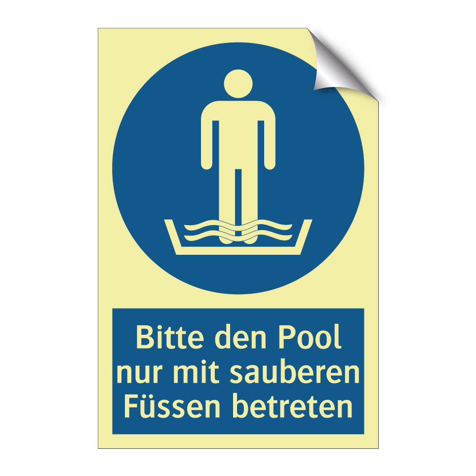 Bitte den Pool nur mit sauberen Füssen betreten