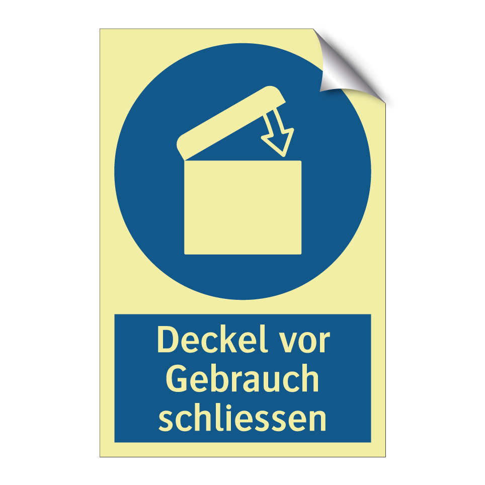 Deckel vor Gebrauch schliessen