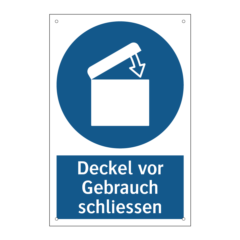 Deckel vor Gebrauch schliessen