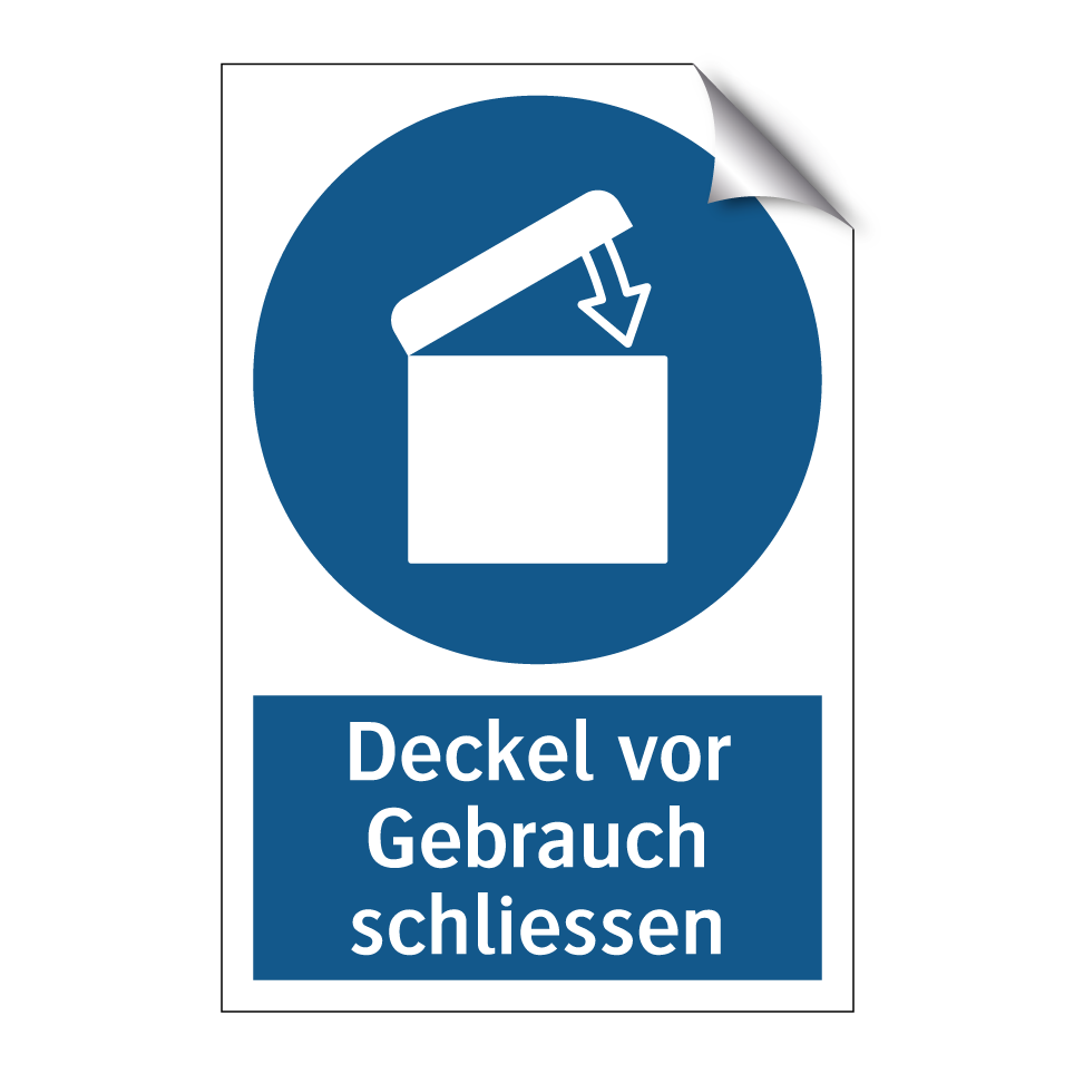 Deckel vor Gebrauch schliessen