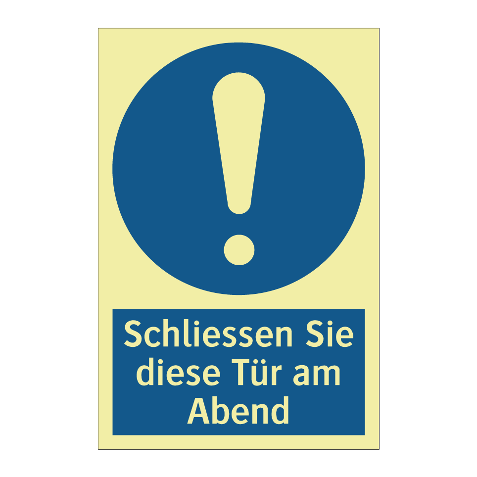 Schliessen Sie diese Tür am Abend
