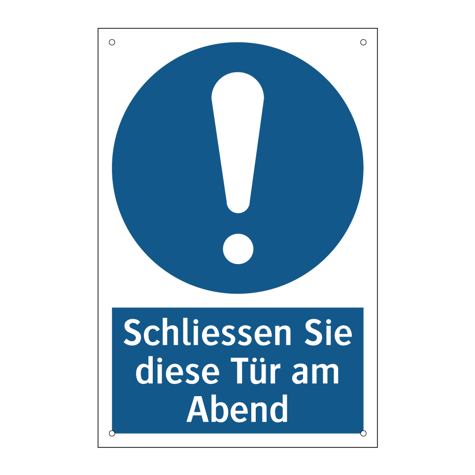 Schliessen Sie diese Tür am Abend