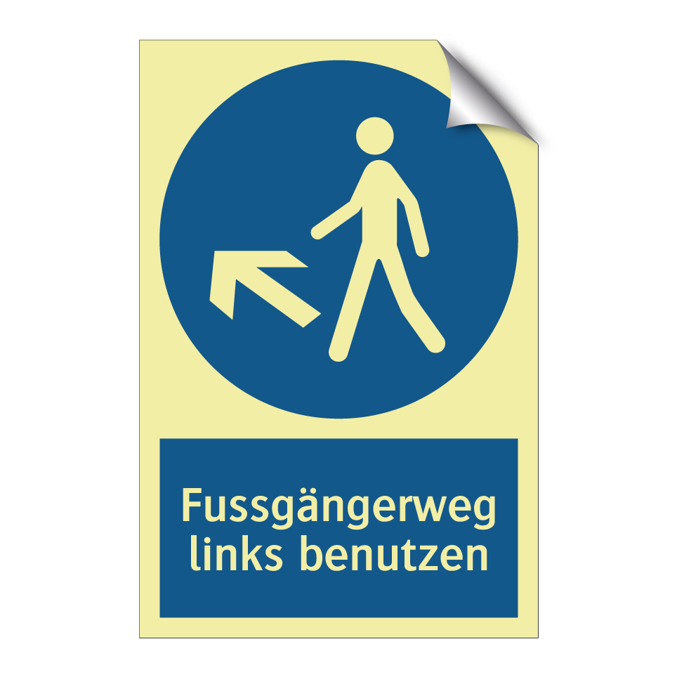 Fussgängerweg links benutzen