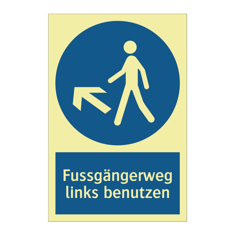 Fussgängerweg links benutzen