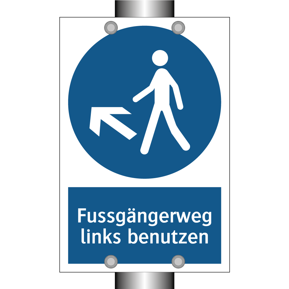 Fussgängerweg links benutzen