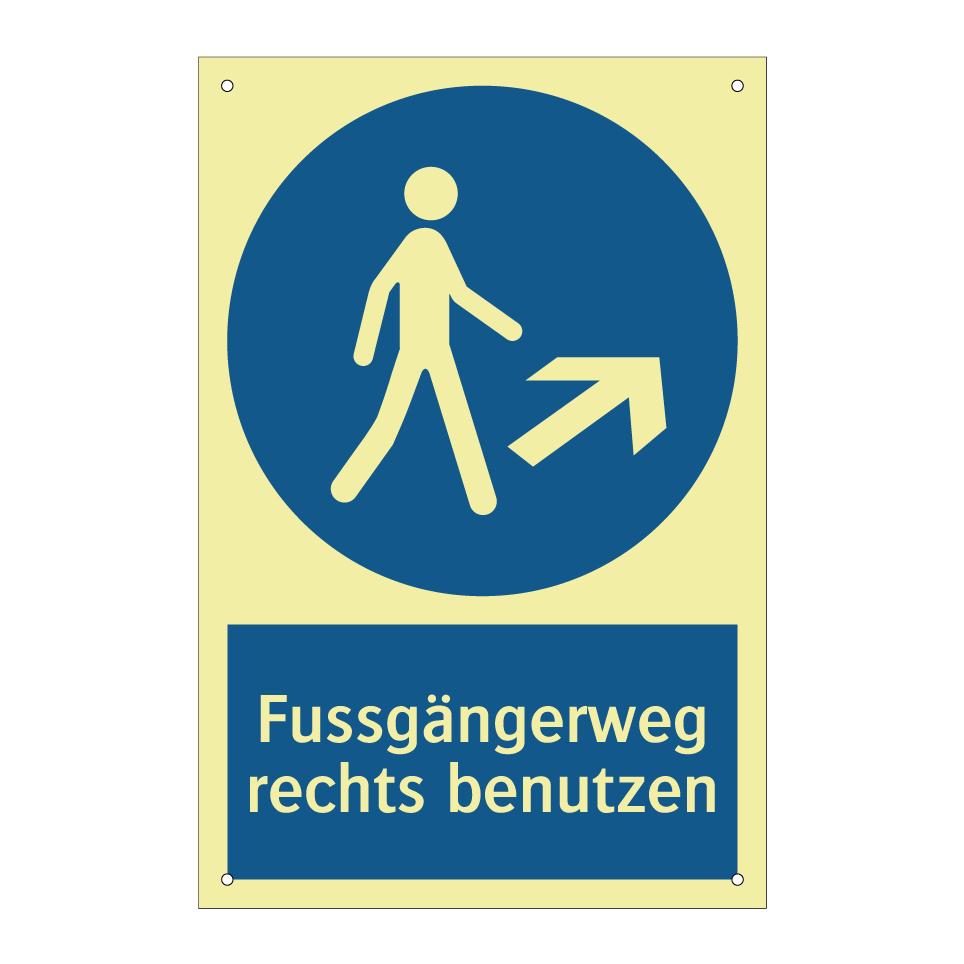 Fussgängerweg rechts benutzen