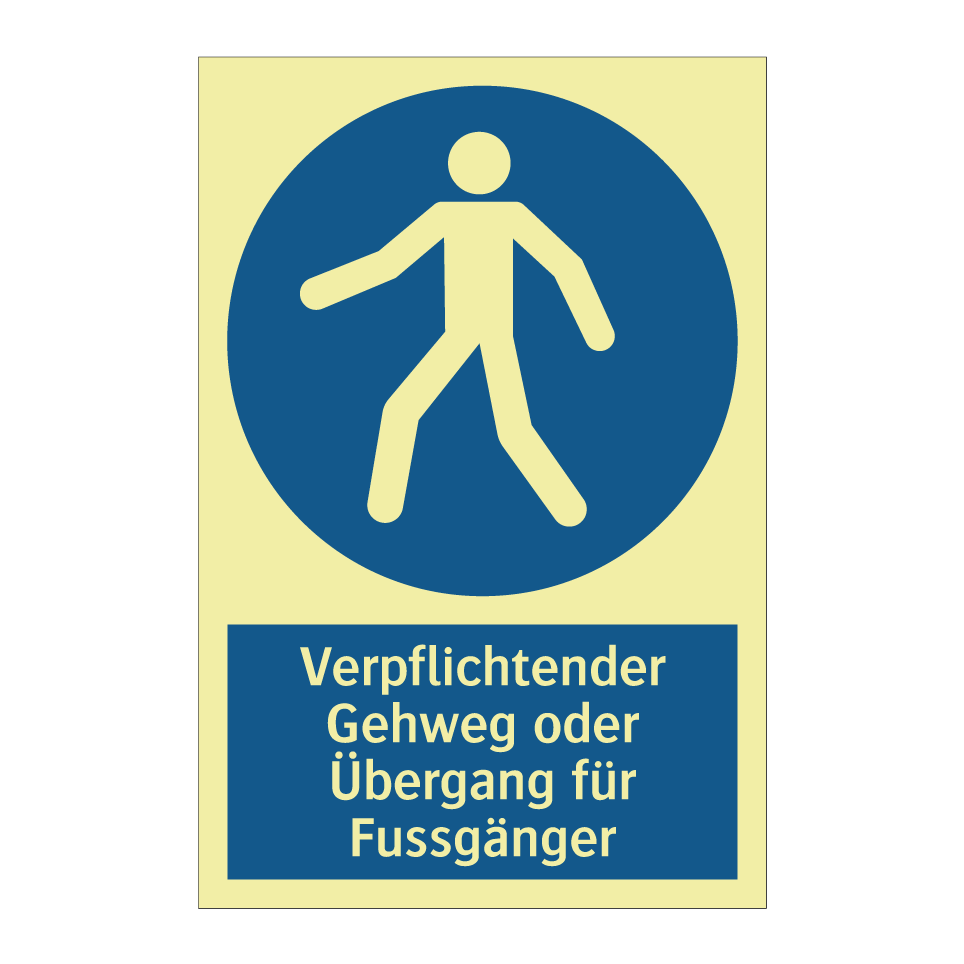 Verpflichtender Gehweg oder Übergang für Fussgänger