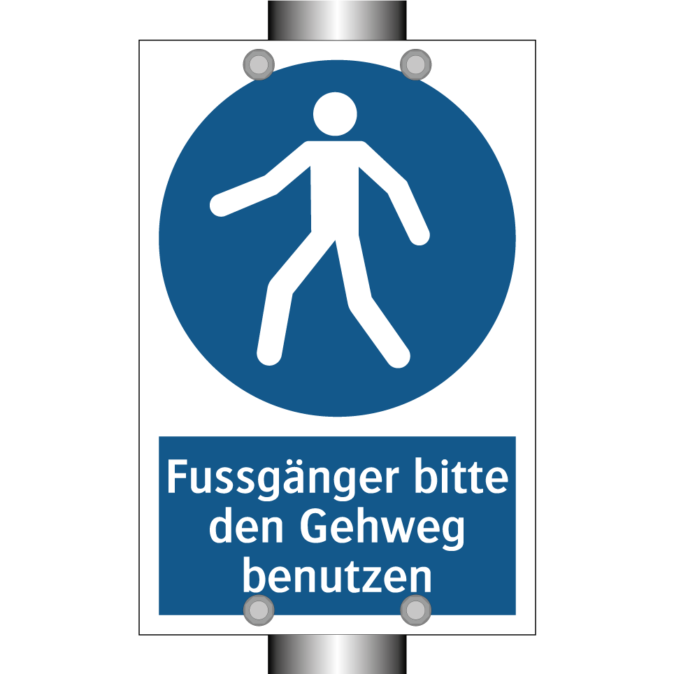 Fussgänger bitte den Gehweg benutzen