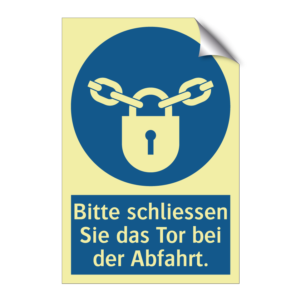 Bitte schliessen Sie das Tor bei der Abfahrt.