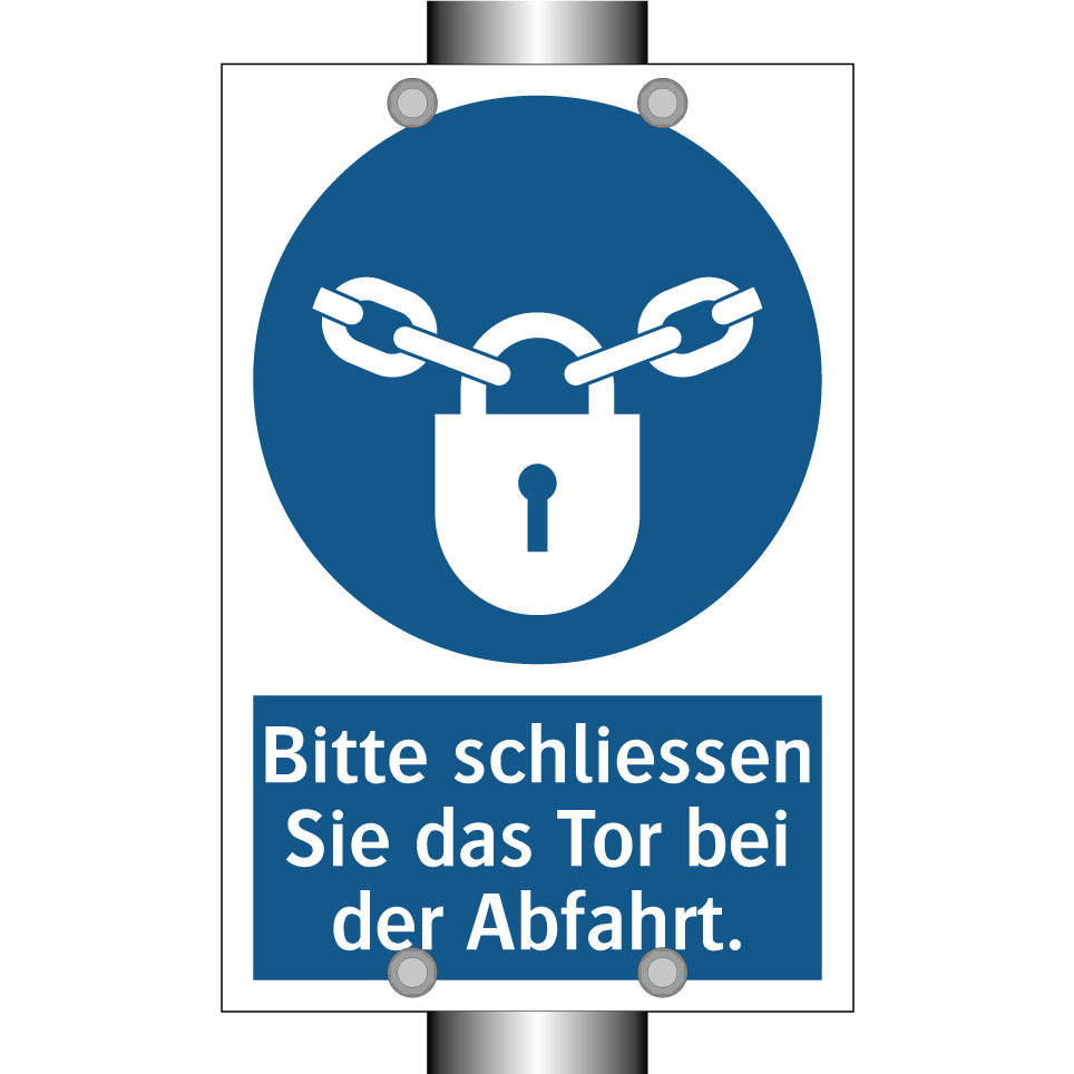 Bitte schliessen Sie das Tor bei der Abfahrt.