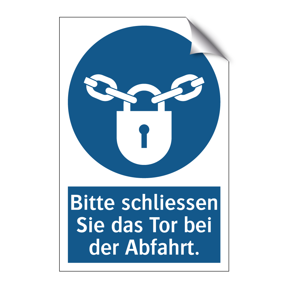 Bitte schliessen Sie das Tor bei der Abfahrt.