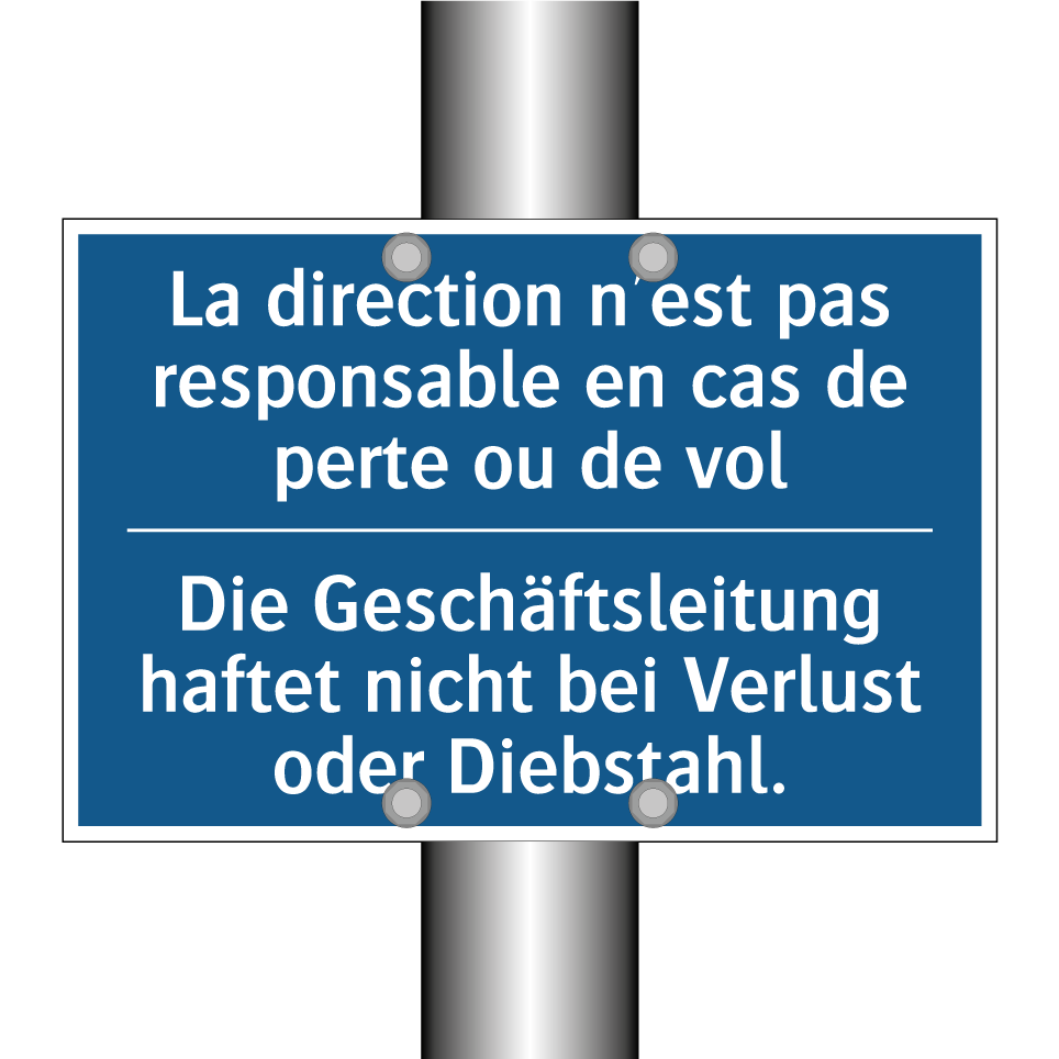 Die Geschäftsleitung haftet nicht  /.../ - La direction n'est pas responsable  /.../