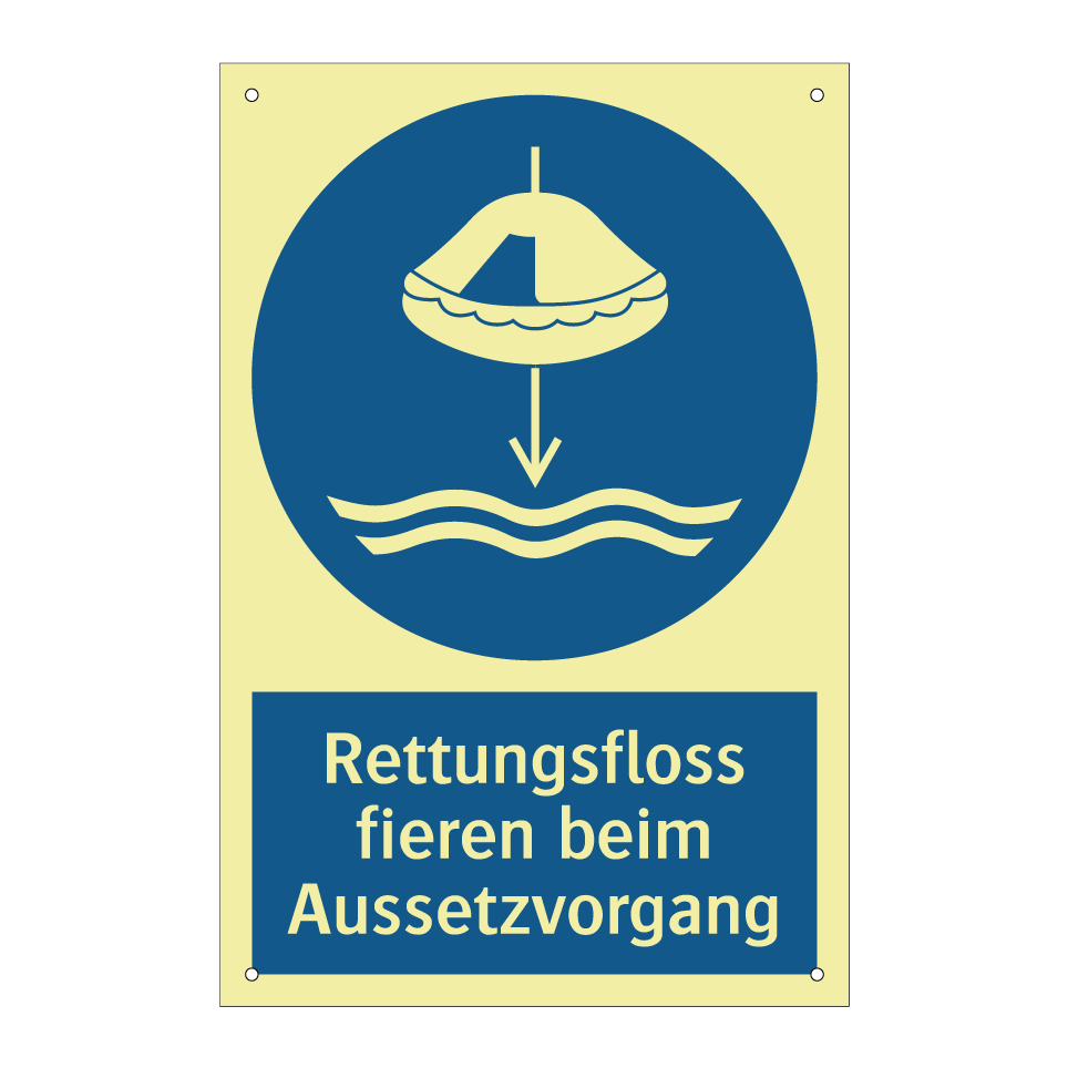 Rettungsfloss fieren beim Aussetzvorgang