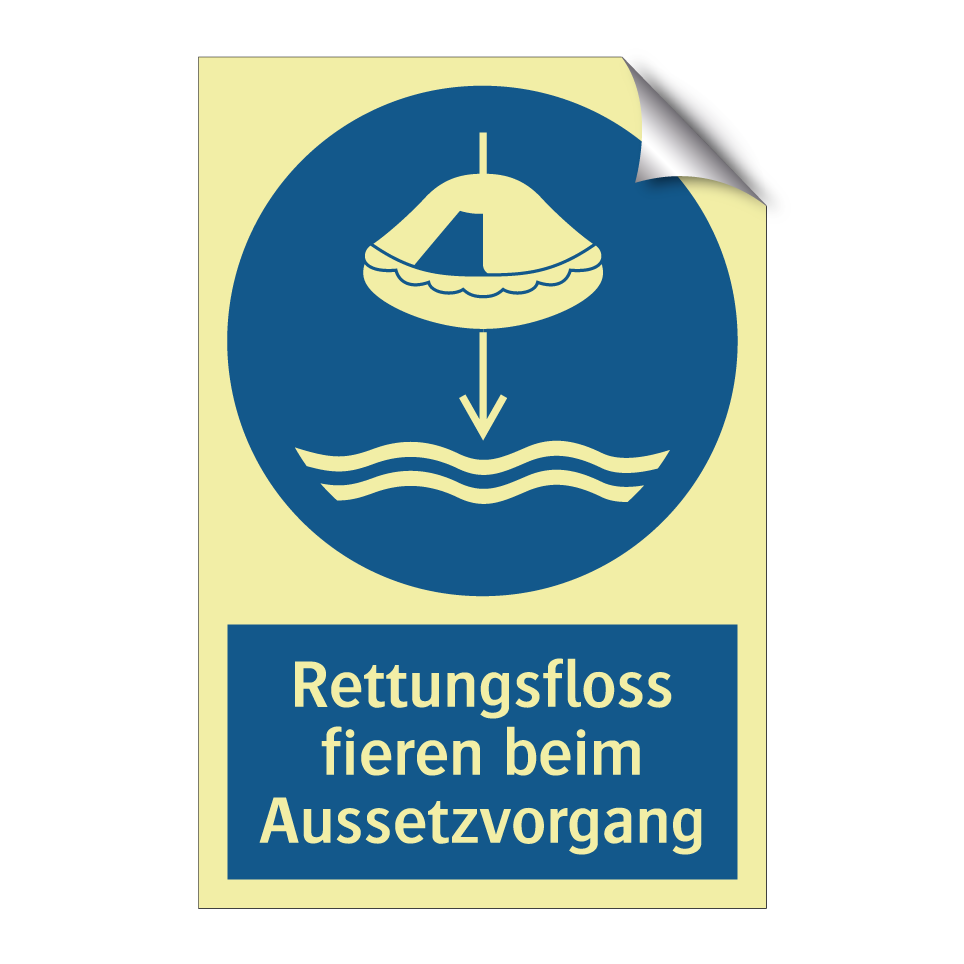 Rettungsfloss fieren beim Aussetzvorgang