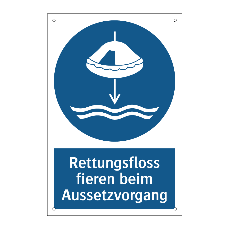 Rettungsfloss fieren beim Aussetzvorgang