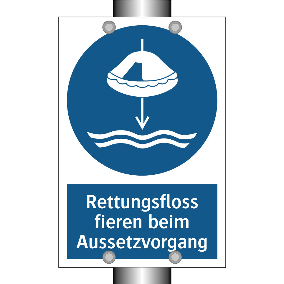 Rettungsfloss fieren beim Aussetzvorgang
