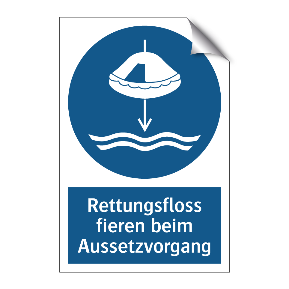 Rettungsfloss fieren beim Aussetzvorgang