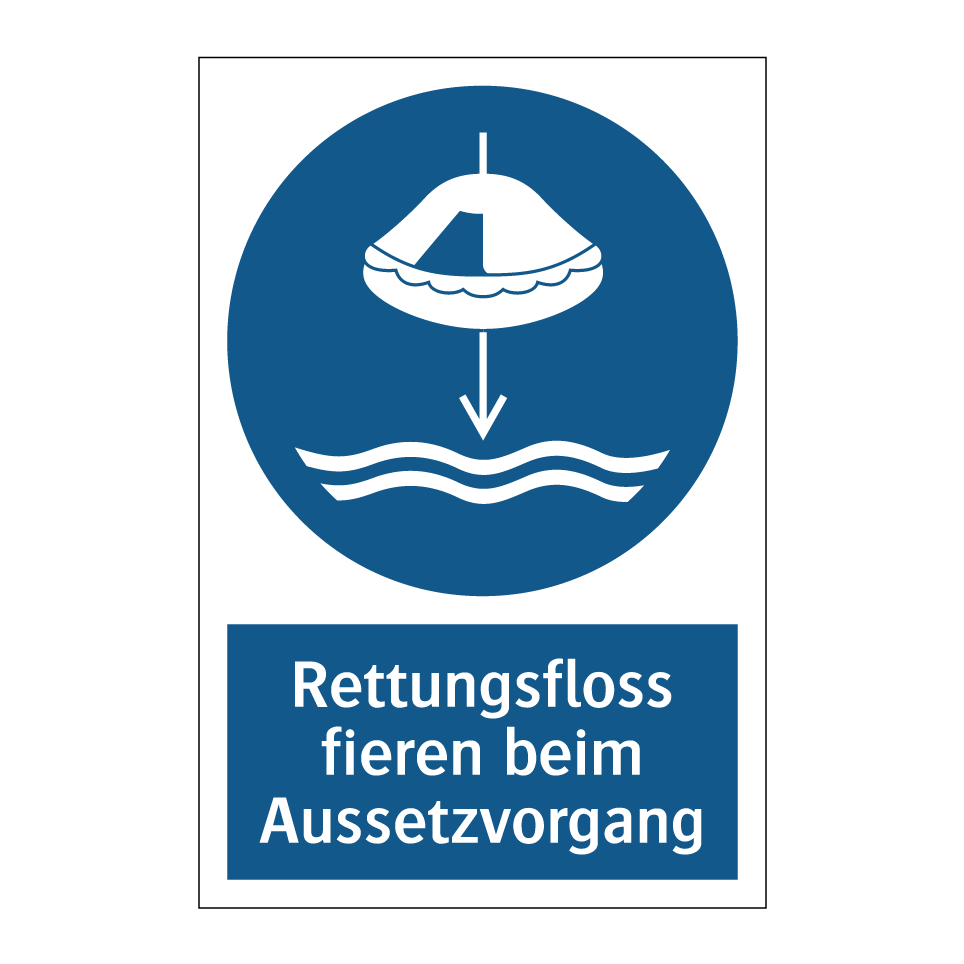 Rettungsfloss fieren beim Aussetzvorgang