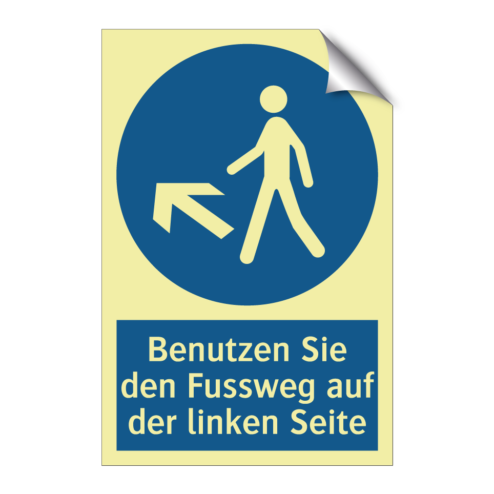 Benutzen Sie den Fussweg auf der linken Seite