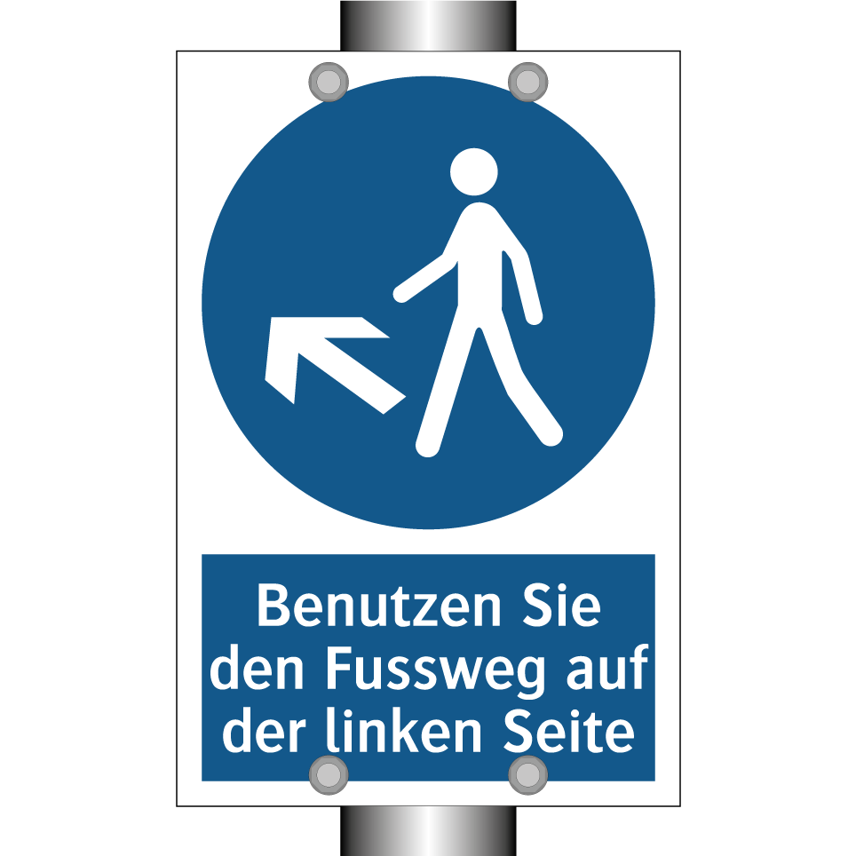Benutzen Sie den Fussweg auf der linken Seite