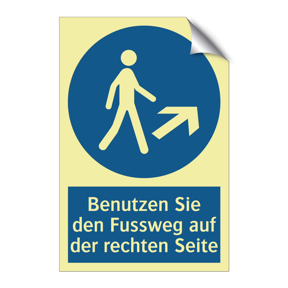 Benutzen Sie den Fussweg auf der rechten Seite