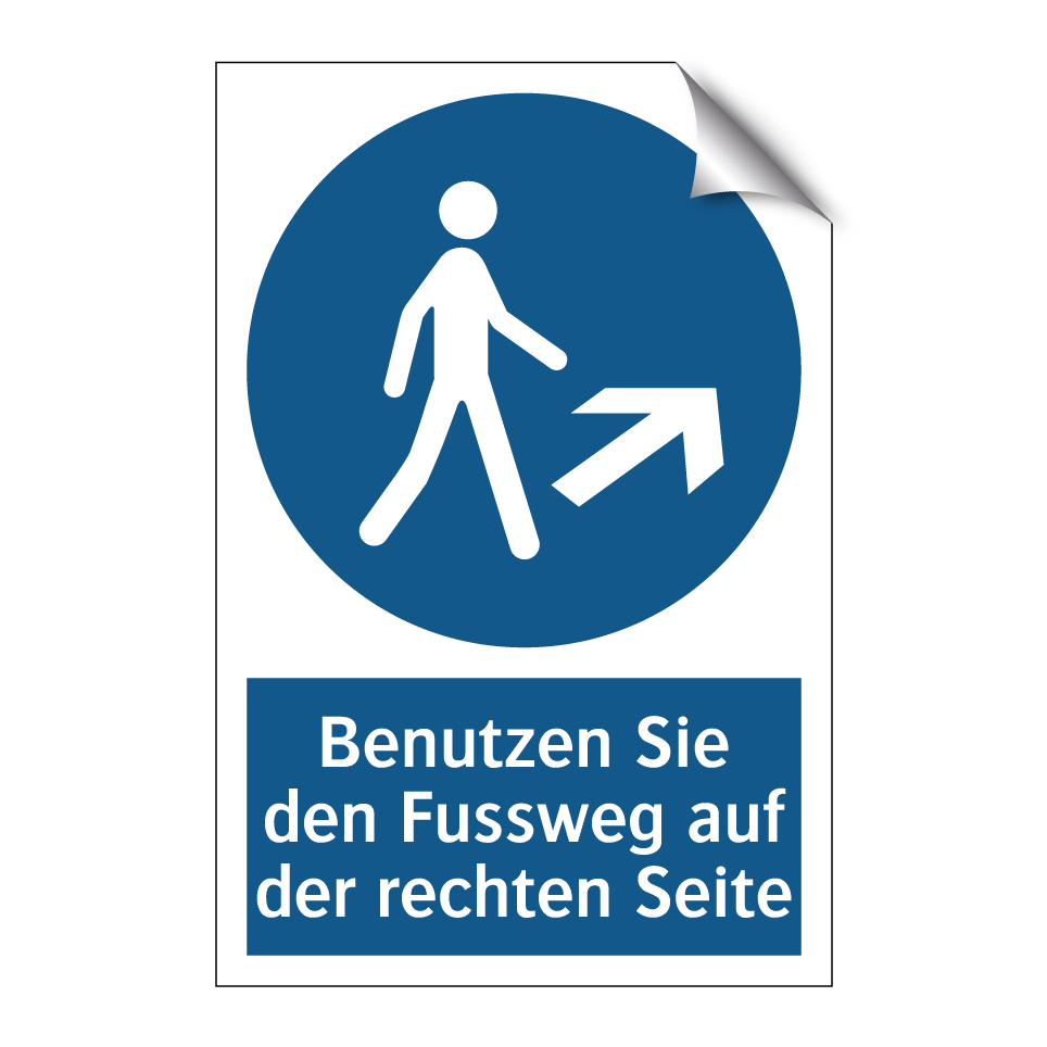 Benutzen Sie den Fussweg auf der rechten Seite