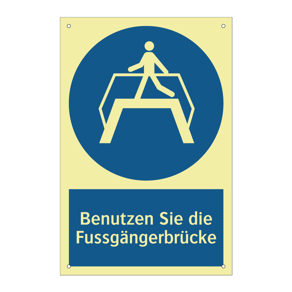 Benutzen Sie die Fussgängerbrücke
