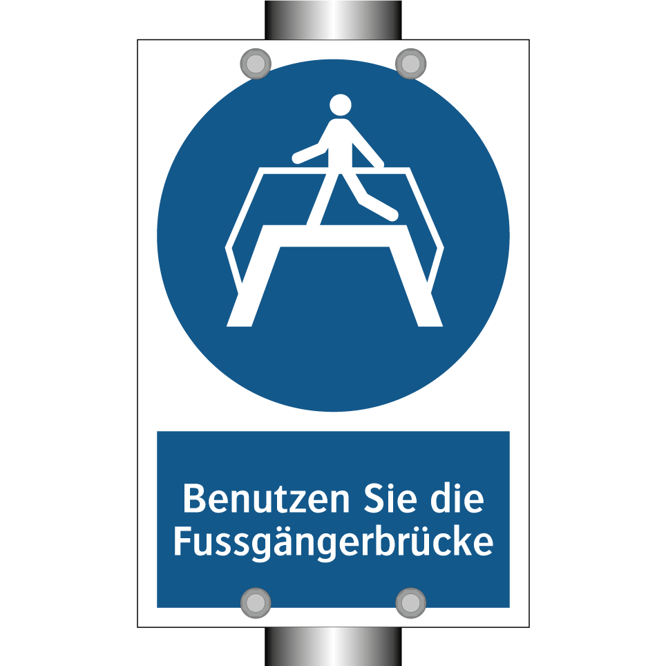 Benutzen Sie die Fussgängerbrücke