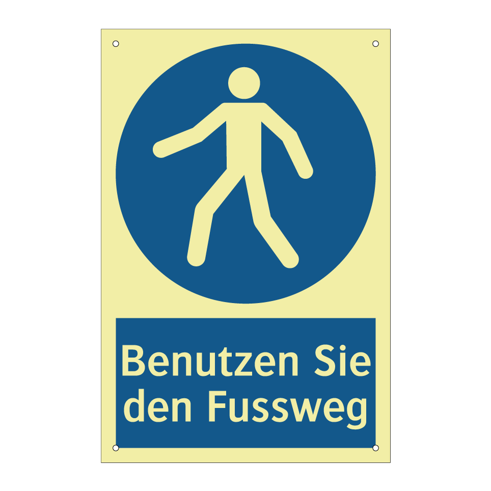 Benutzen Sie den Fussweg
