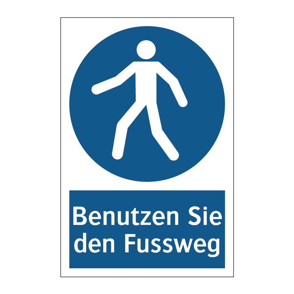 Benutzen Sie den Fussweg