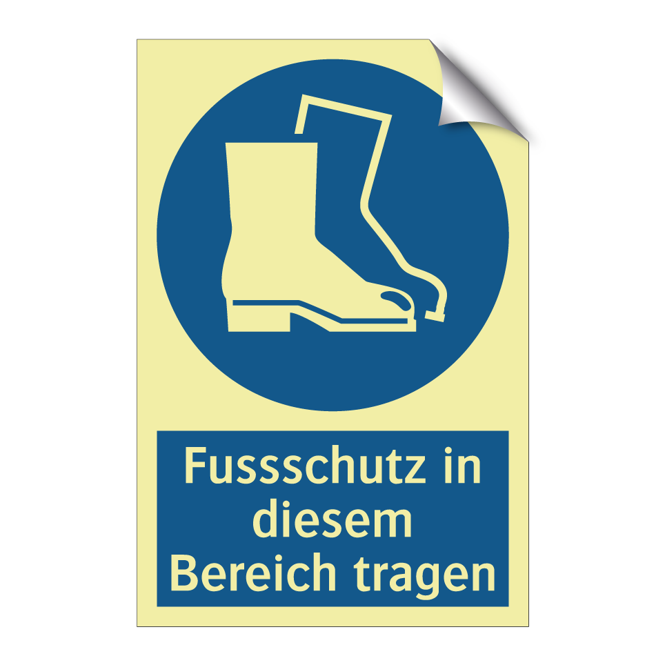 Fussschutz in diesem Bereich tragen