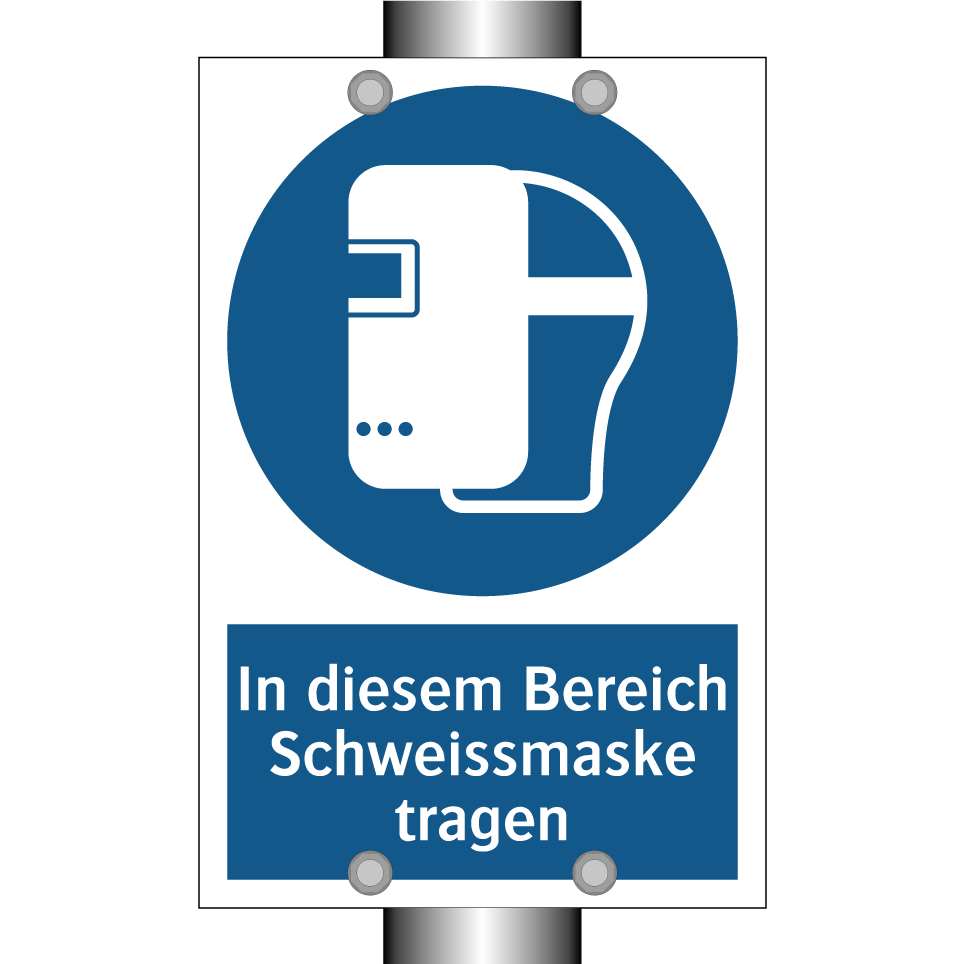 In diesem Bereich Schweissmaske tragen