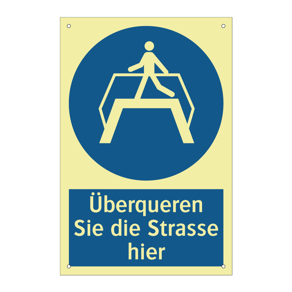 Überqueren Sie die Strasse hier