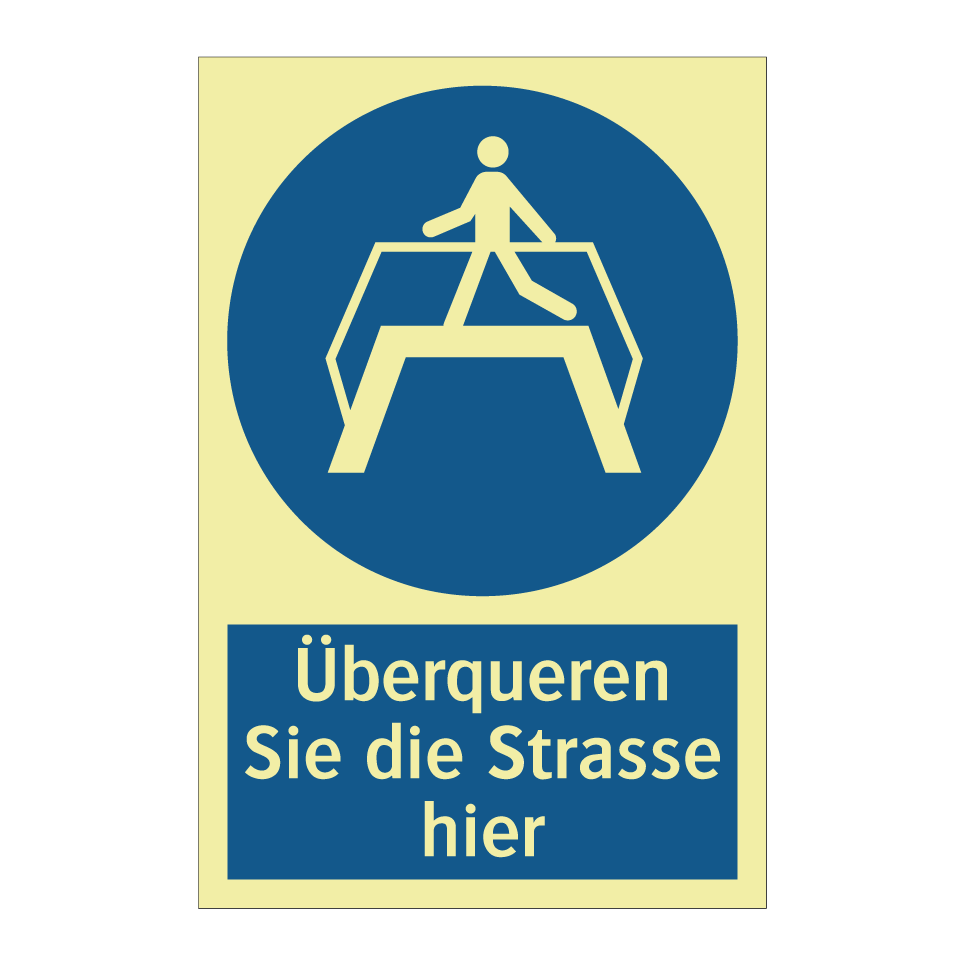 Überqueren Sie die Strasse hier