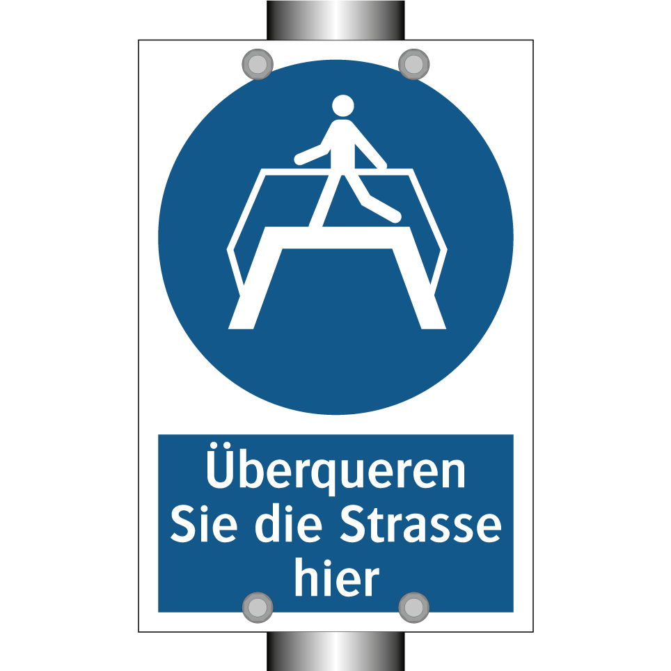 Überqueren Sie die Strasse hier