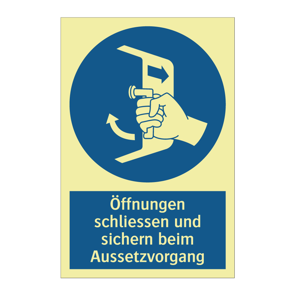 Öffnungen schliessen und sichern beim Aussetzvorgang