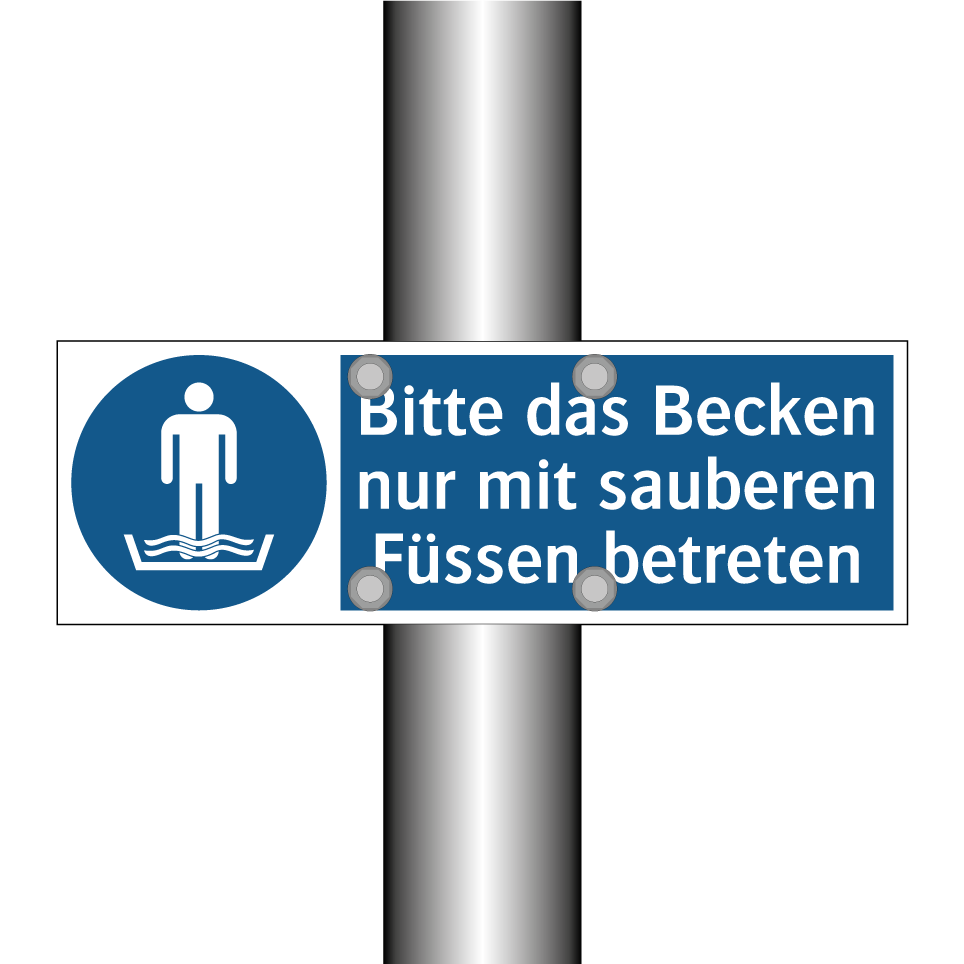 Bitte das Becken nur mit sauberen Füssen betreten