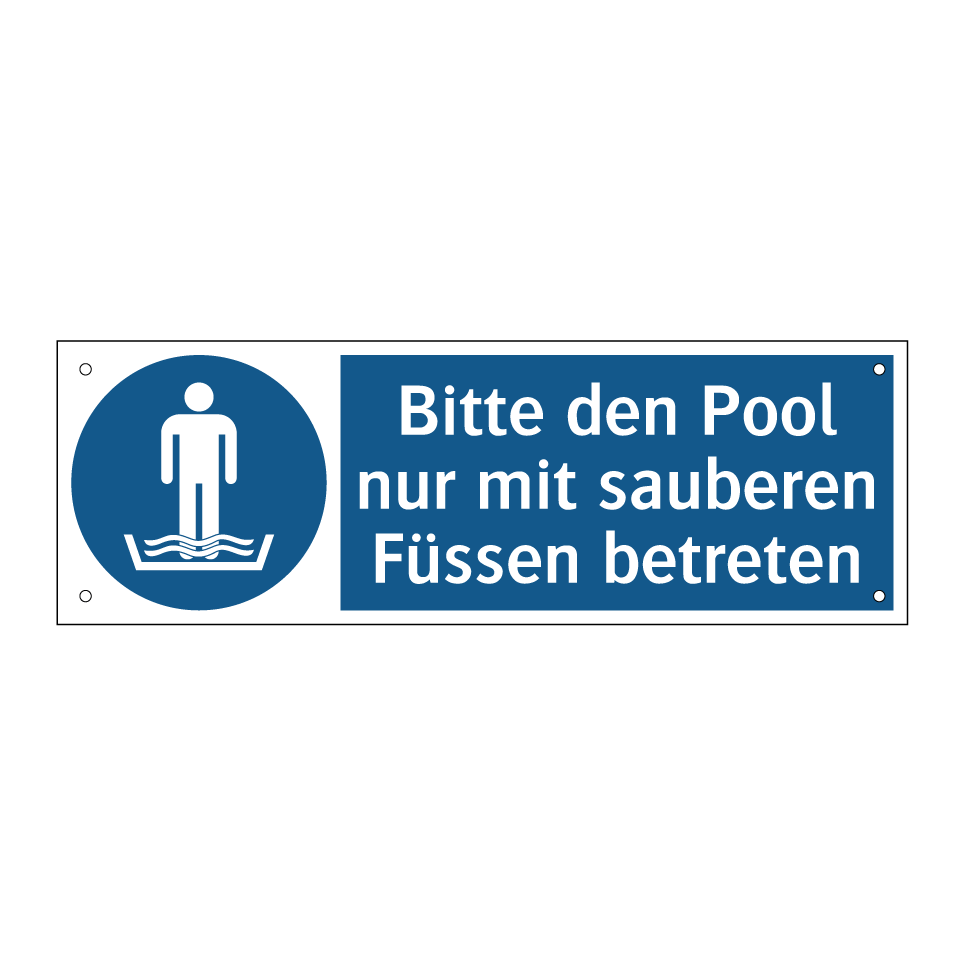 Bitte den Pool nur mit sauberen Füssen betreten