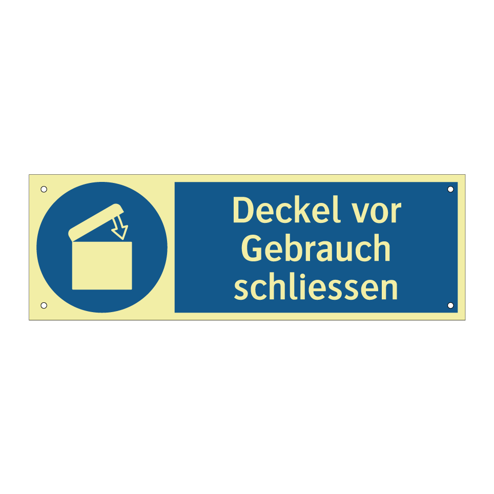 Deckel vor Gebrauch schliessen
